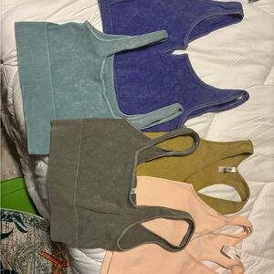 Stylish Women's Ribbed Tank Tops - Purple, Green, Yellow, Pink, Gray